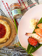 maui lavender ponzu seasoning table setting shrimp