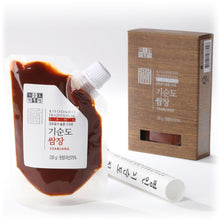ssamjang paste package with box white background